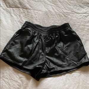 Faux leather shorts